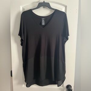 Premise Black V-Neck Short Sleeve Top